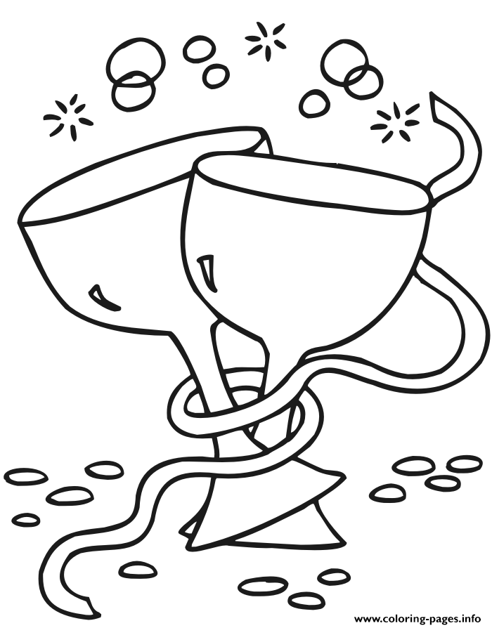 New Years Coloring Page 2 Wine Glasses coloring