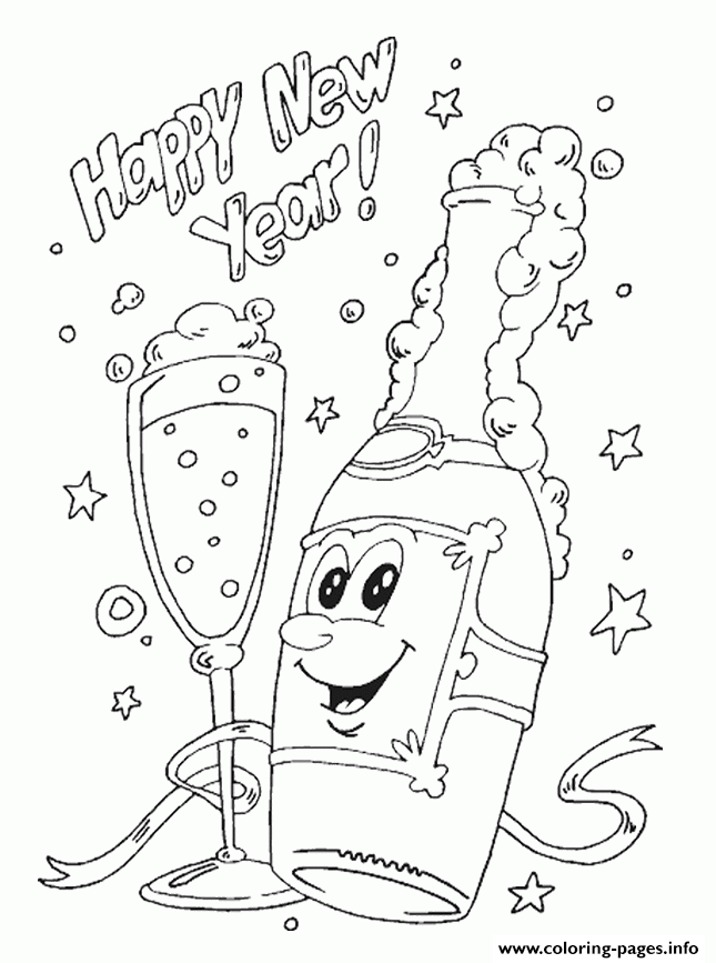 Party Happy New Year Eve Coloirng Pages coloring