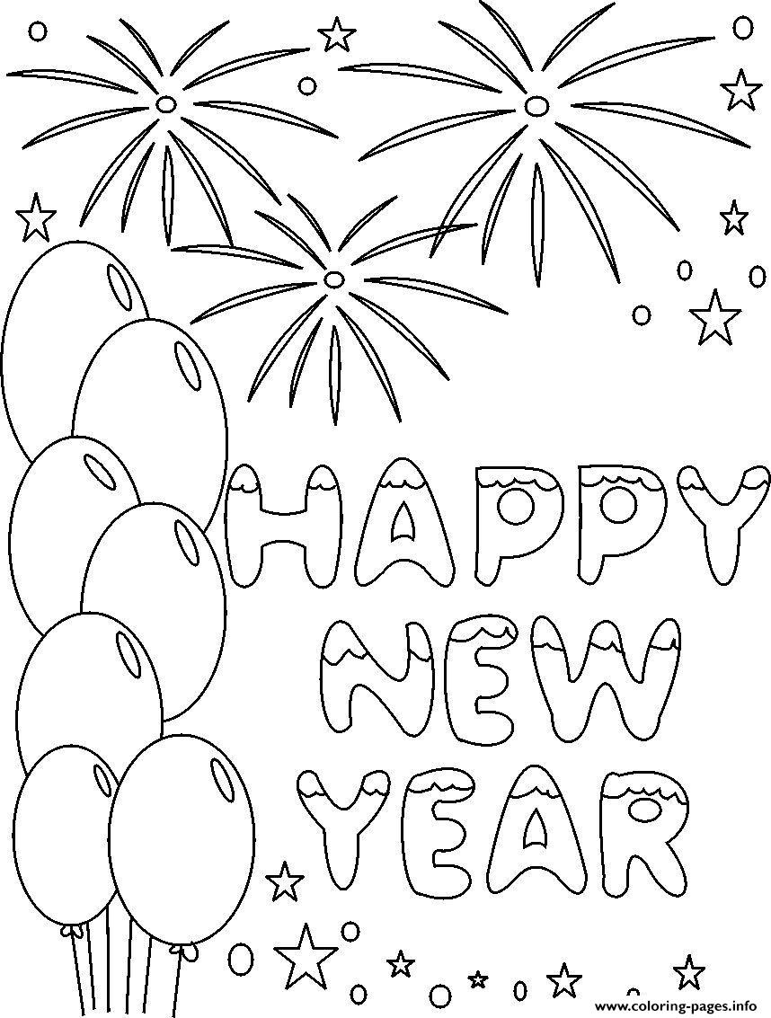 Happy New Year 5 coloring