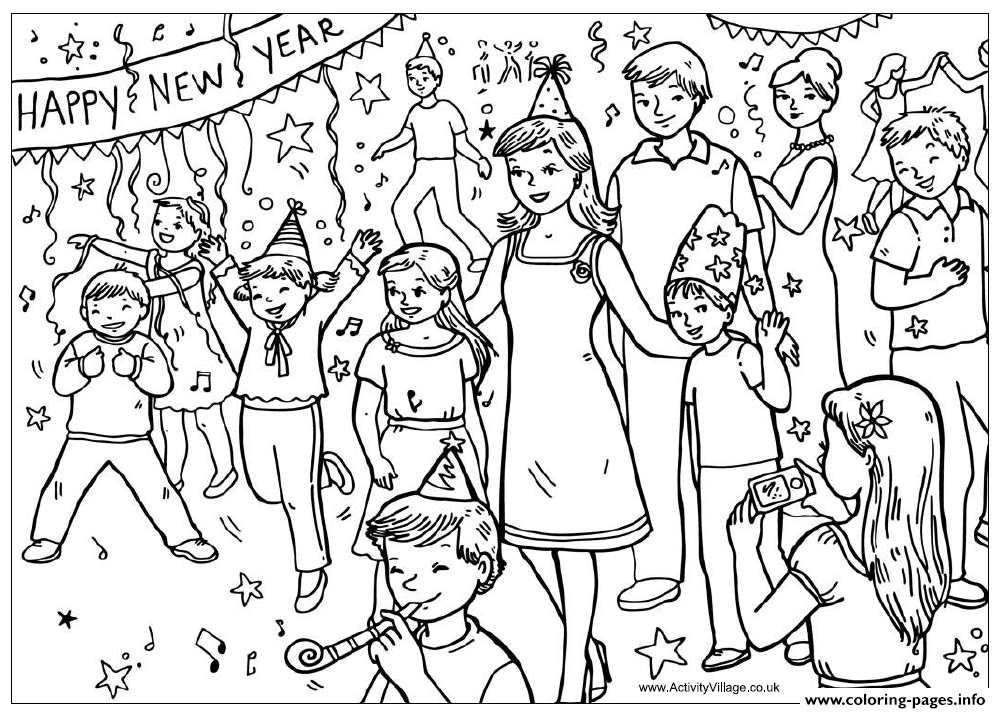 New Year Party coloring