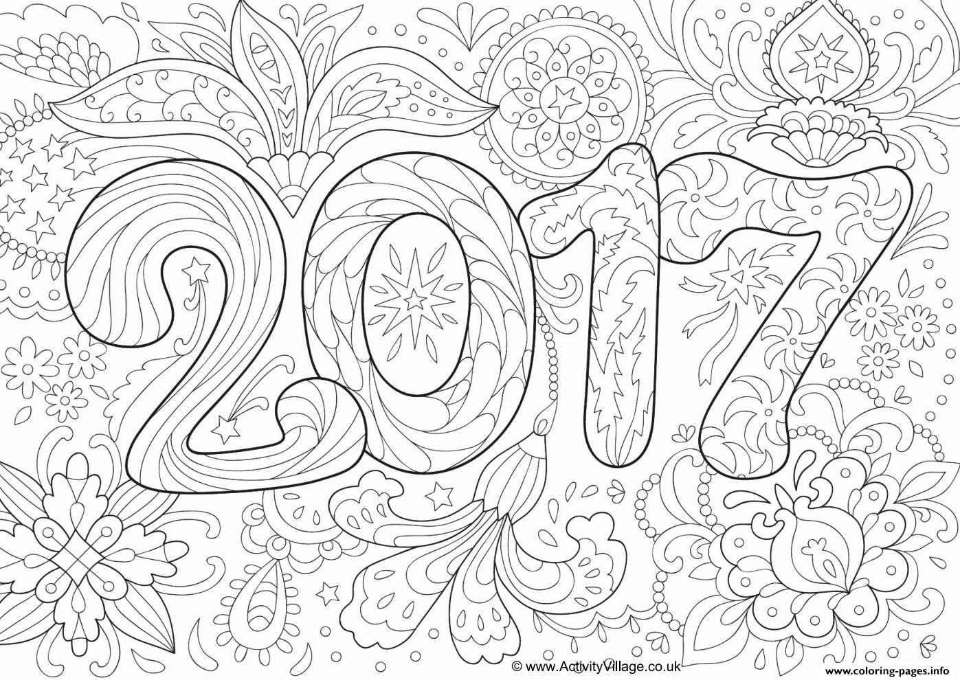 Doodle Adult New Year 2017 coloring