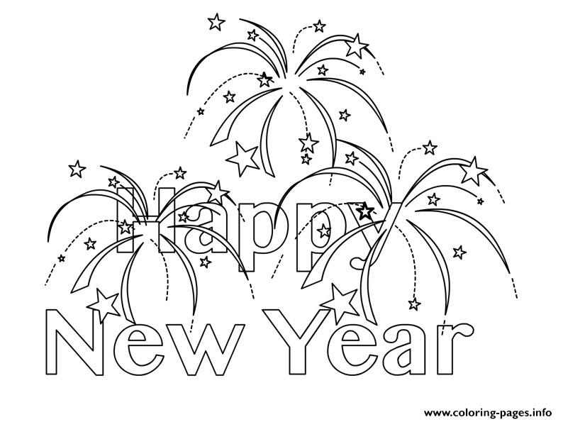 Clipart Happy New Year Coloring Page 1 coloring