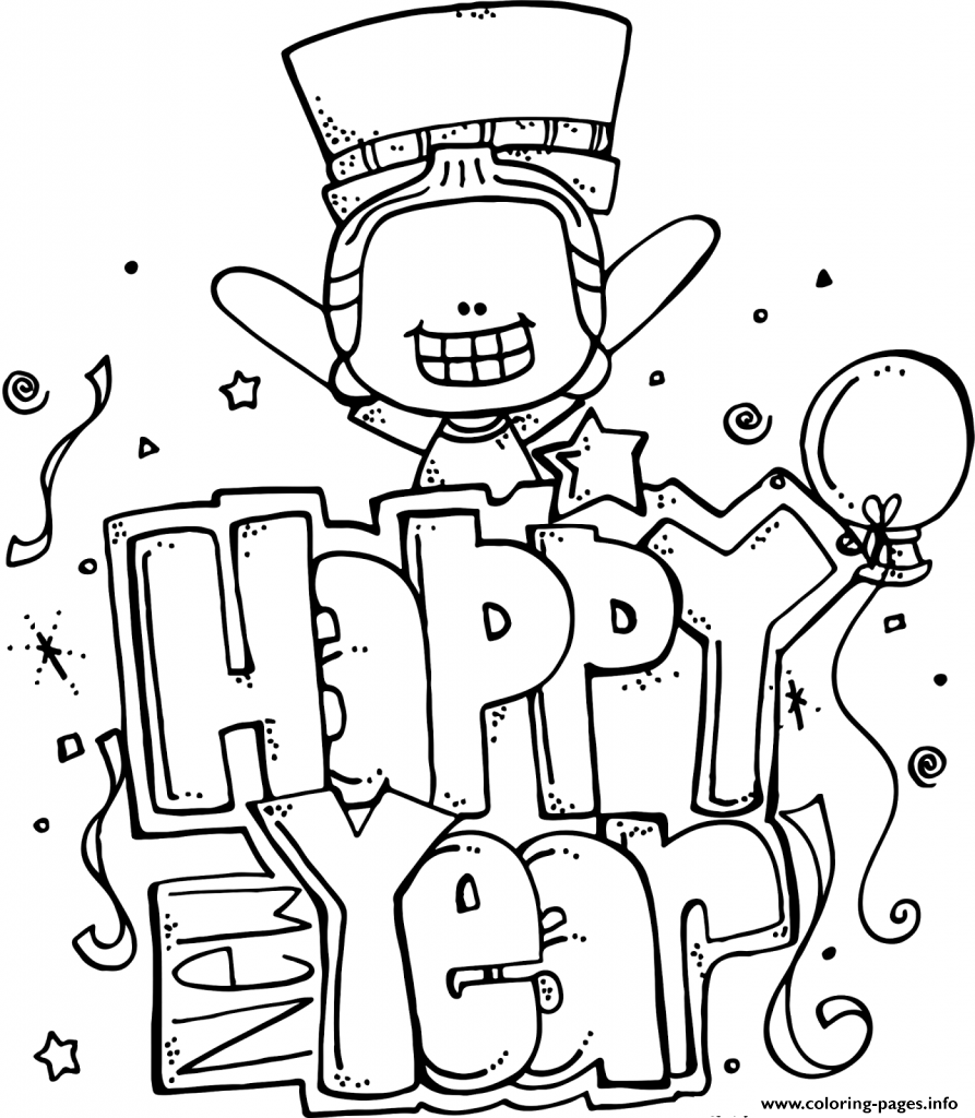 Happy New Year Printable 2017 coloring