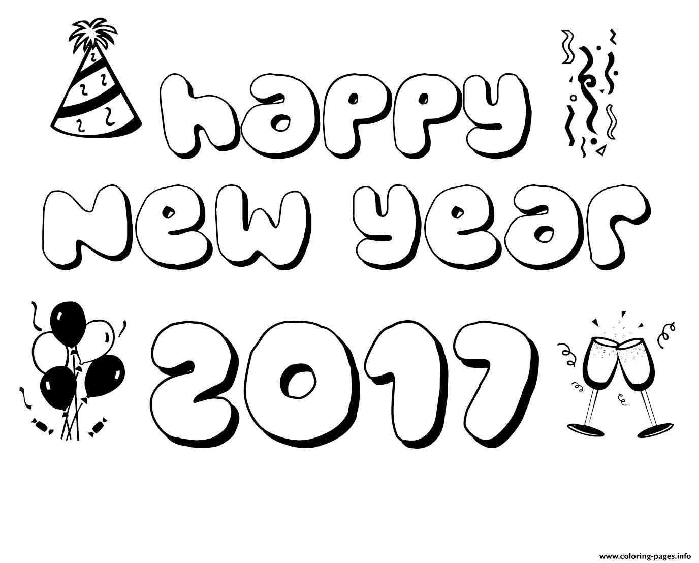 New Year 2017 Coloring Pages 3 coloring