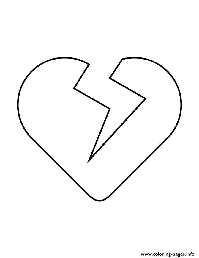 Broken Heart Stencil coloring