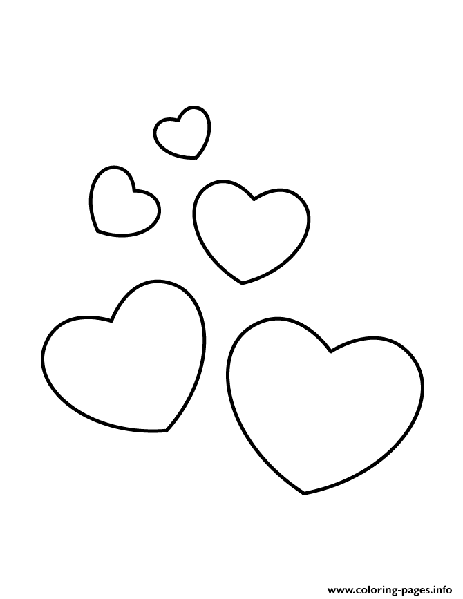 Five Hearts Stencil coloring