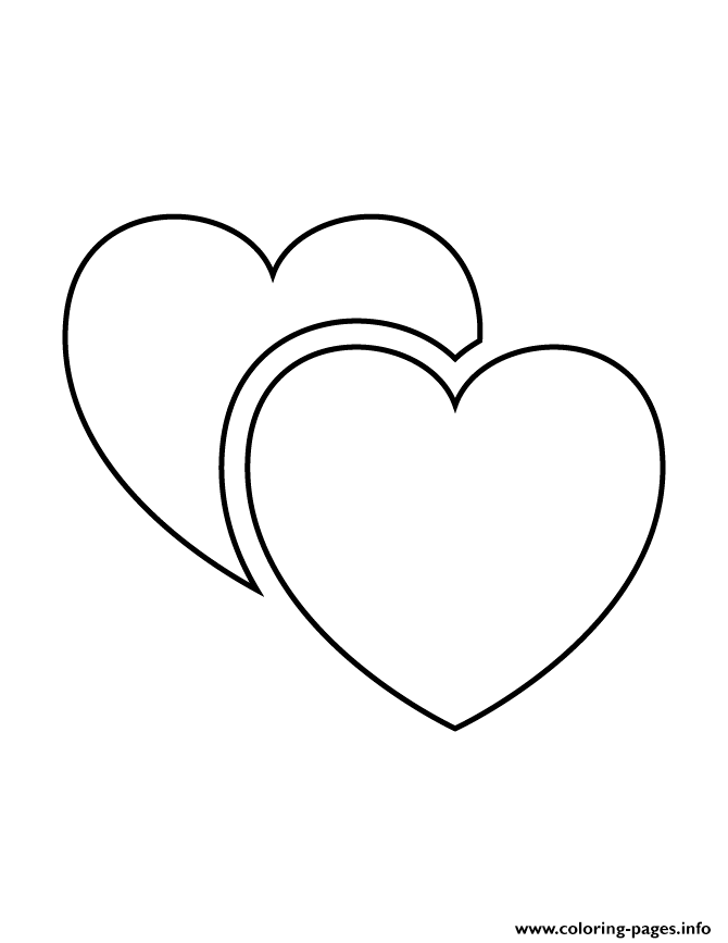 Two Hearts Stencil Coloring Pages Printable