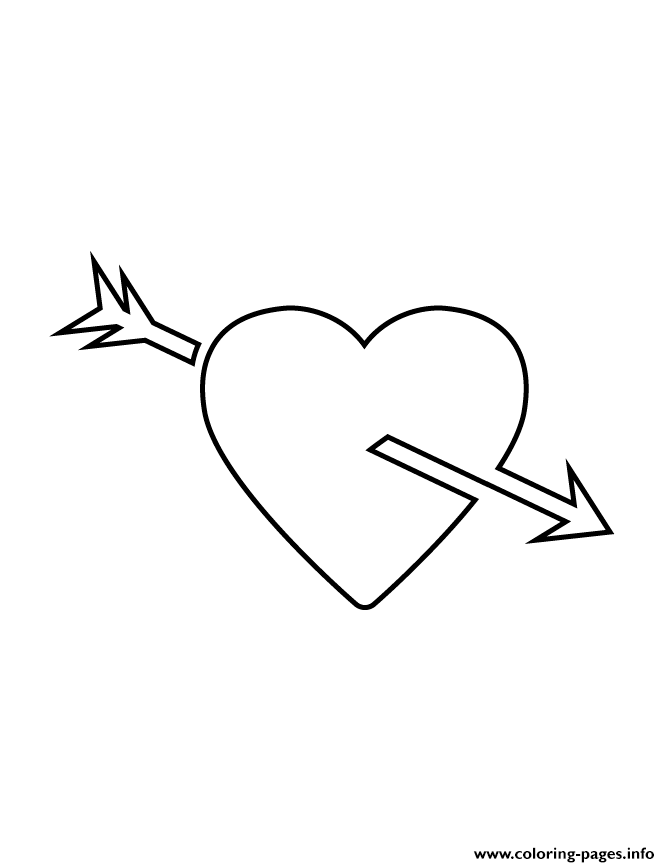 Heart And Arrow Stencil coloring