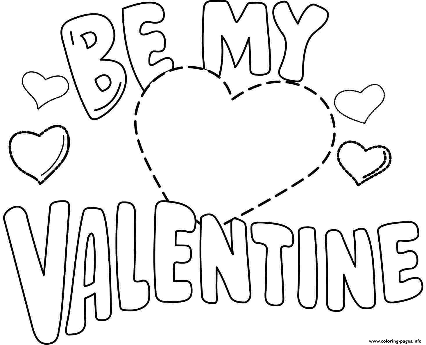 Be My Valentine Valentines Day Coloring Pages Printable