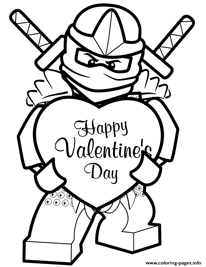Ninjago Ninja Happy Valentines Day coloring