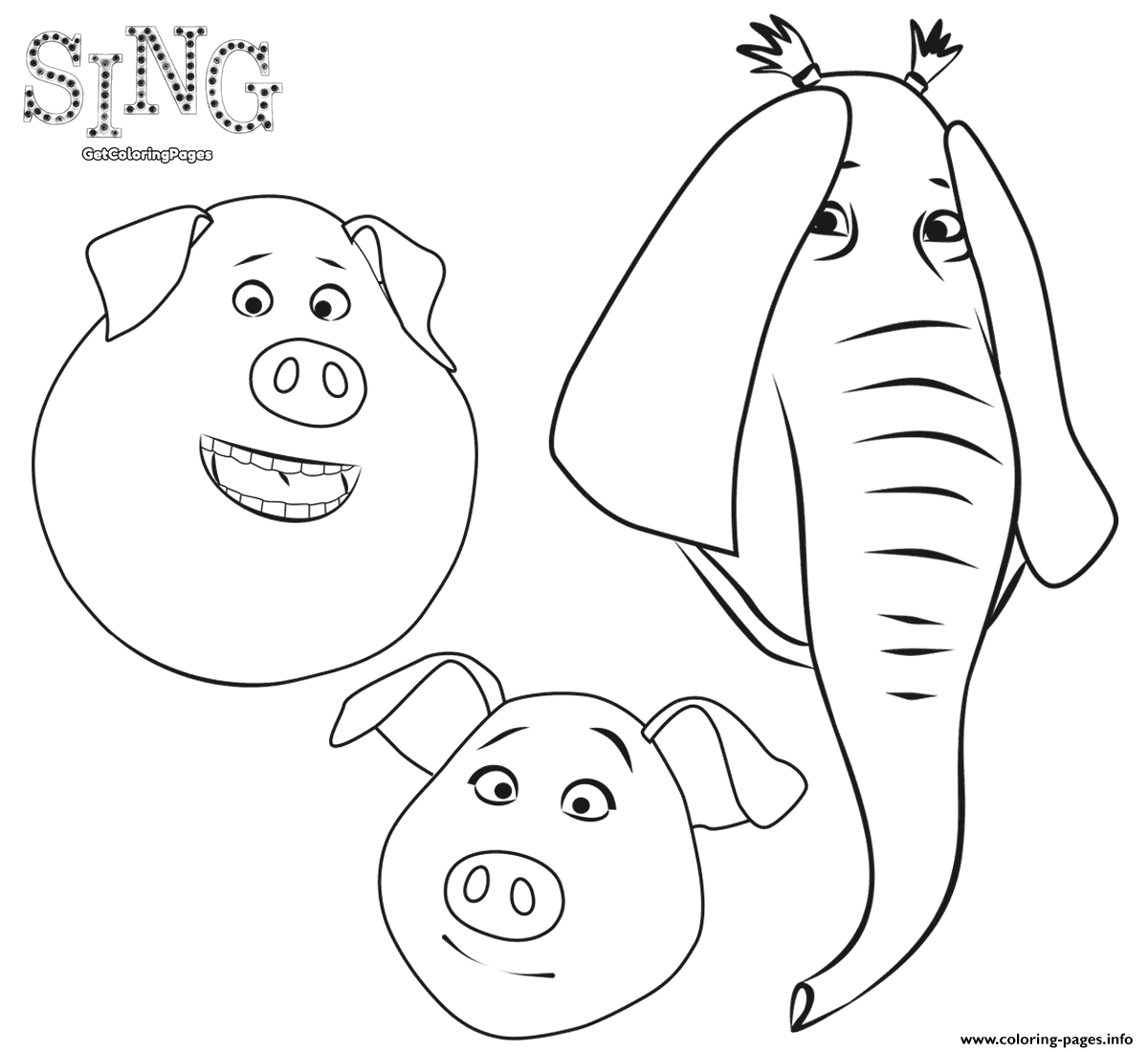 Animals From Sing Animation Coloring coloring