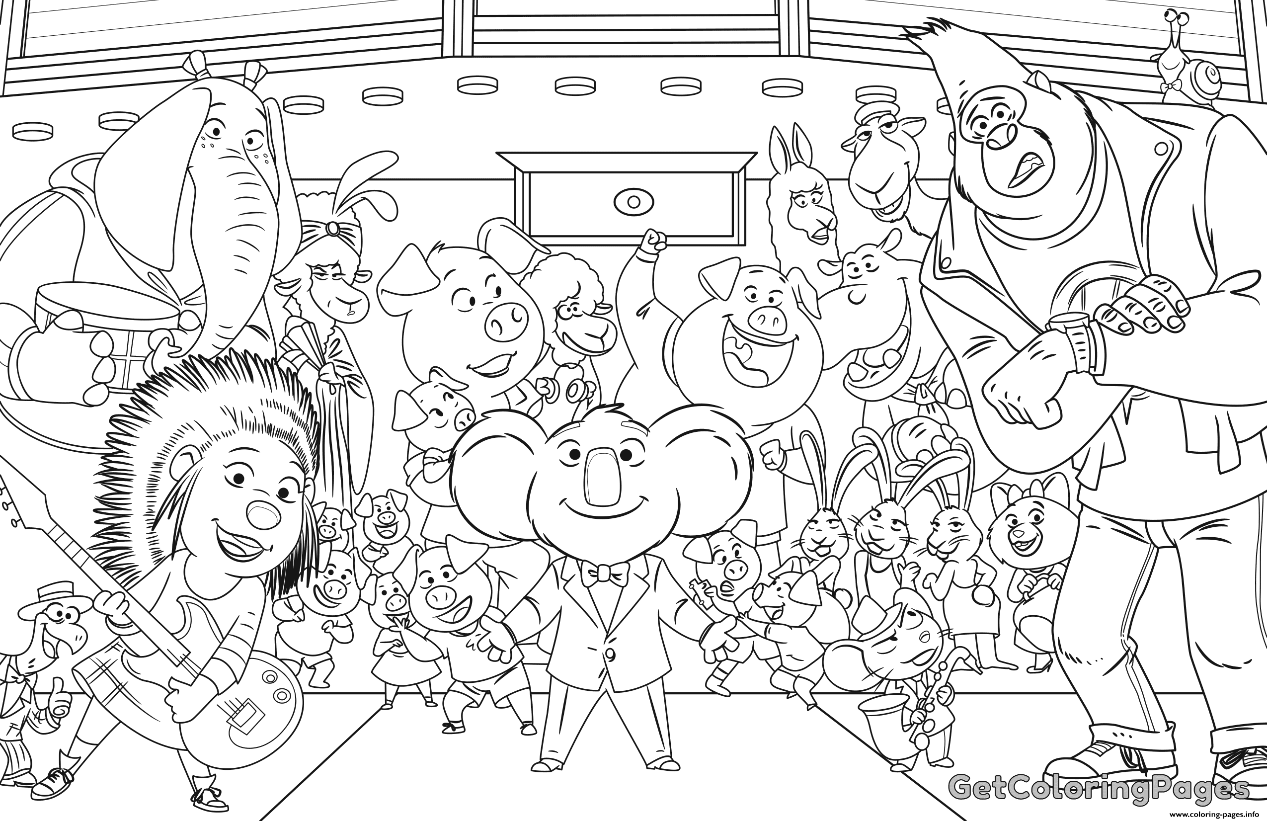 Sing Colouring Page coloring