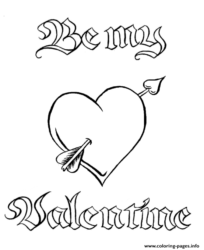 Valentine Heart Be My Valentine coloring