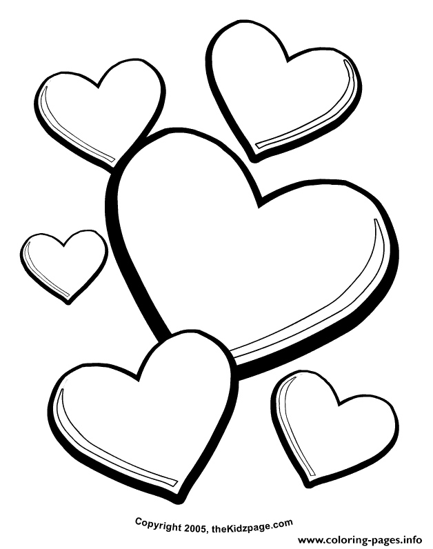 free coloring pages of valentine hearts Valentine hearts coloring page