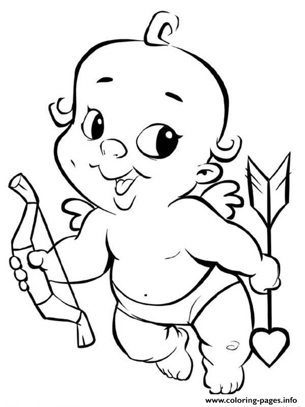 Baby Cupid Valentines Day coloring