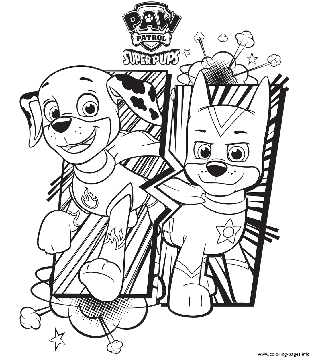 Paw Patrol Super Pups Coloring Pages Printable