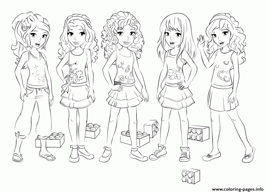 Lego Friends Girls coloring