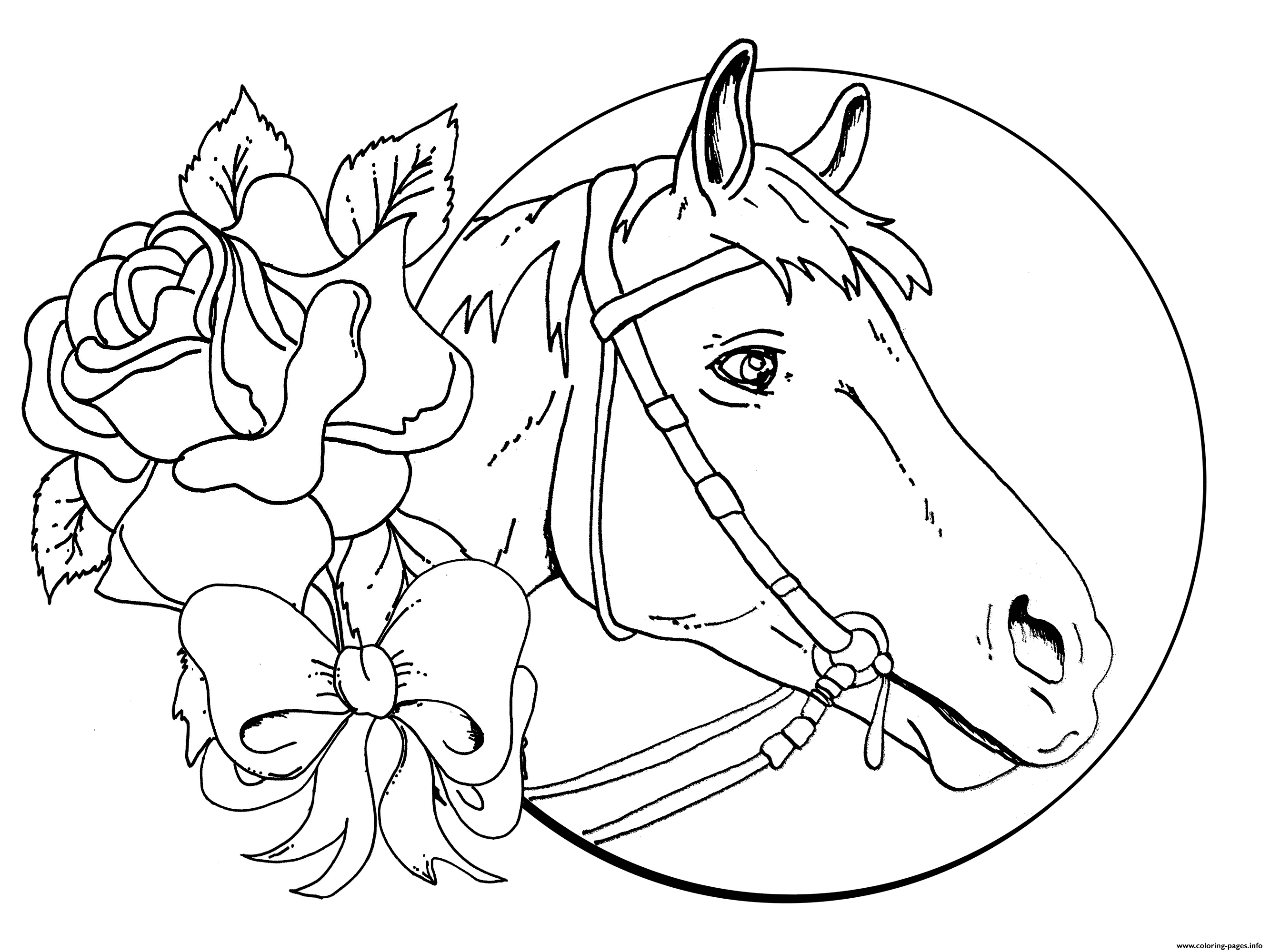 Horse Flowers For Girls Coloring Pages Printable