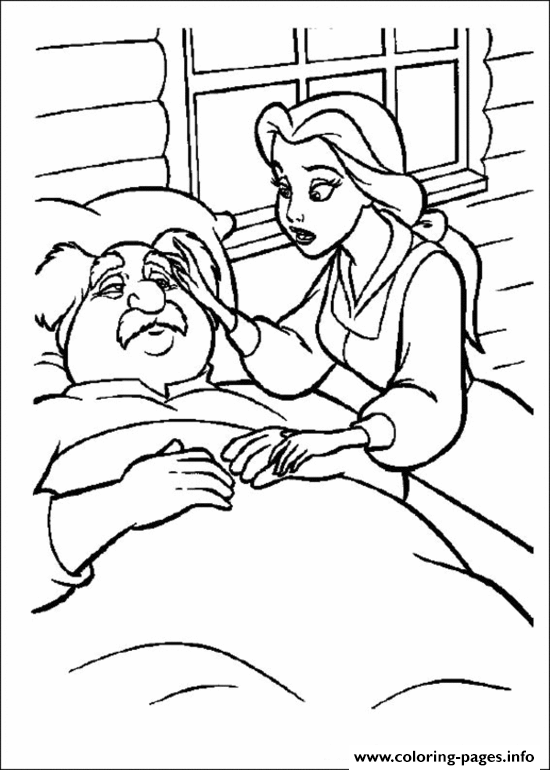 Belle Taking Care Of Her Father B4ef Beauty And Beast Disney coloring