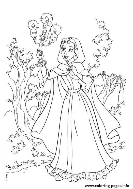Belle With Lumiere In The Jungle 253e Beauty And Beast Disney coloring