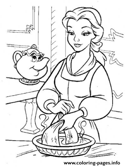 Belle With A Fabric Ab39 Beauty And Beast Disney coloring