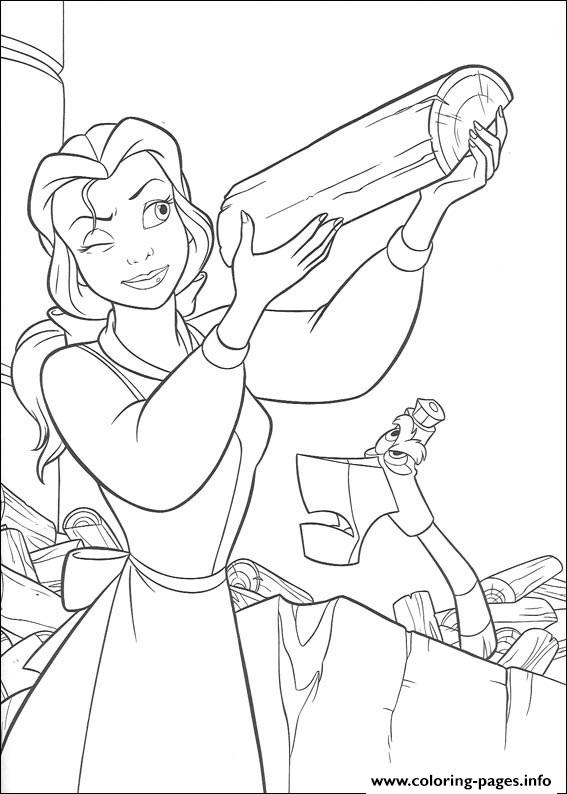 Belle Checking A Wood Be1f Beauty And Beast Disney coloring