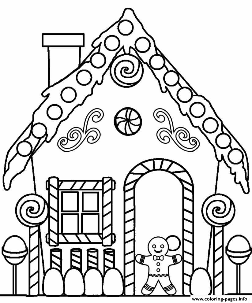 Printable Gingerbread House 3 coloring