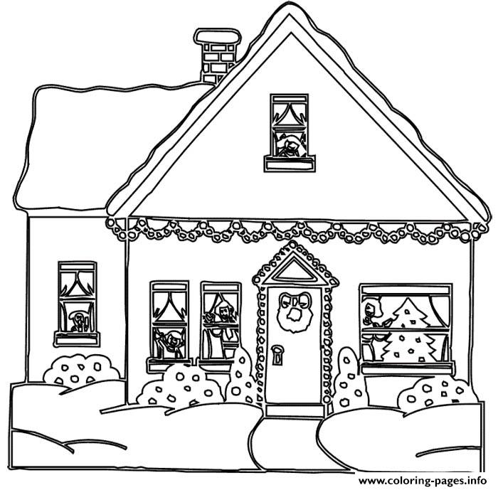 Christmas Gingerbread House coloring