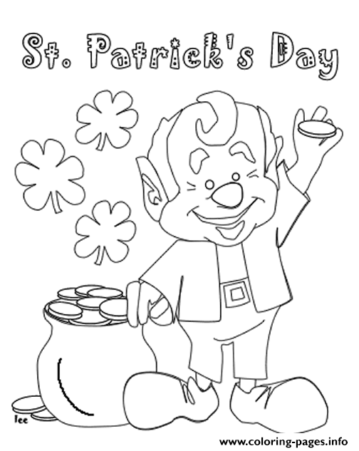 Happy StPatricks Day Leprechaun coloring