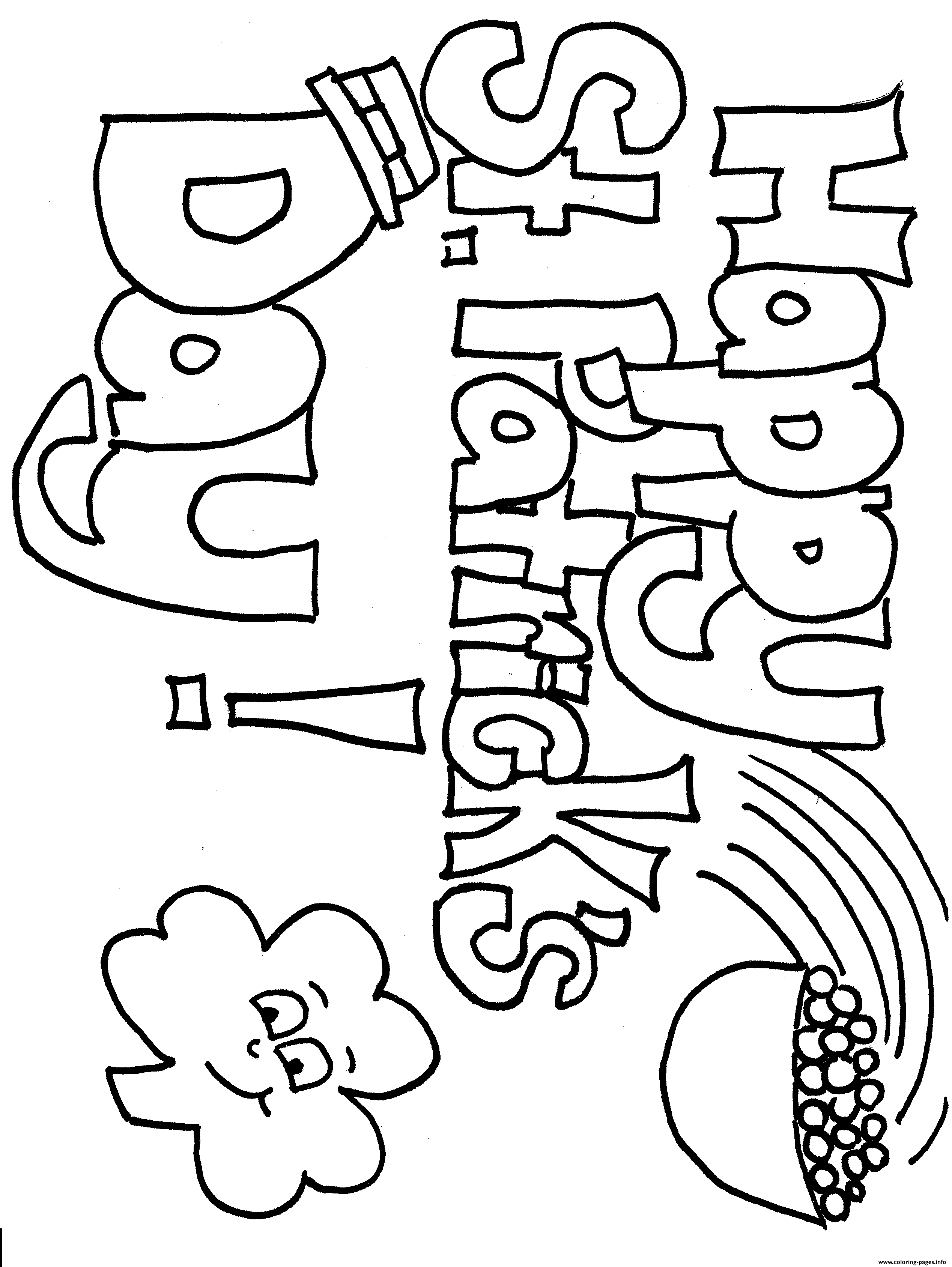 Happy St Patricks Day Coloring page Printable