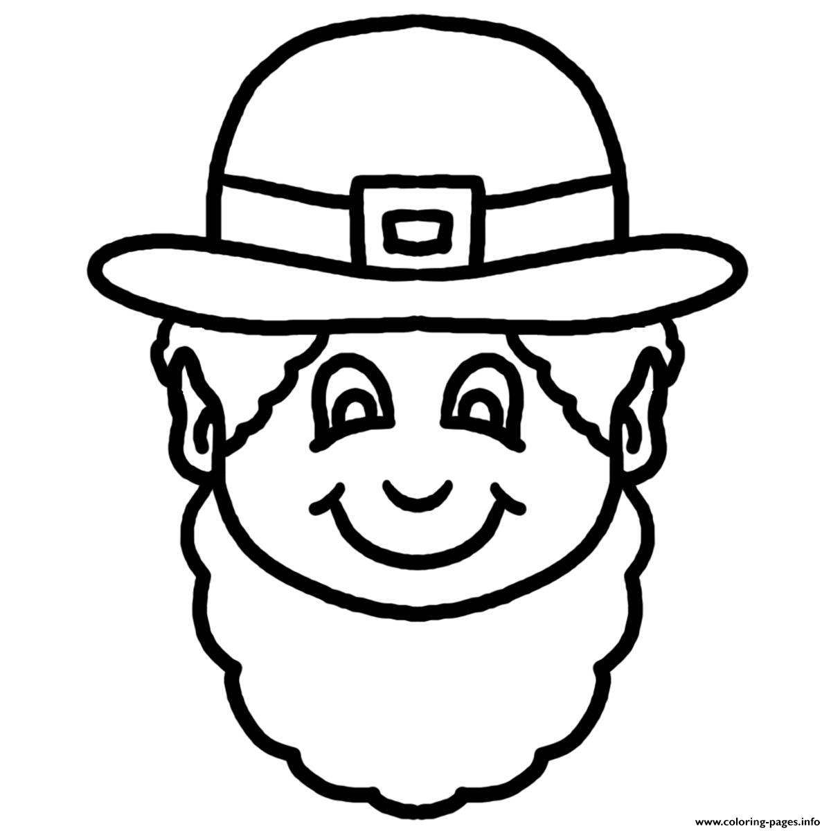 This Black And White Cartoon Leprechaun Face Clipart Illustration coloring