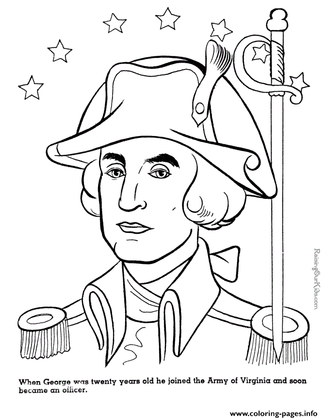 Presidents Day United States Usa George Washington coloring