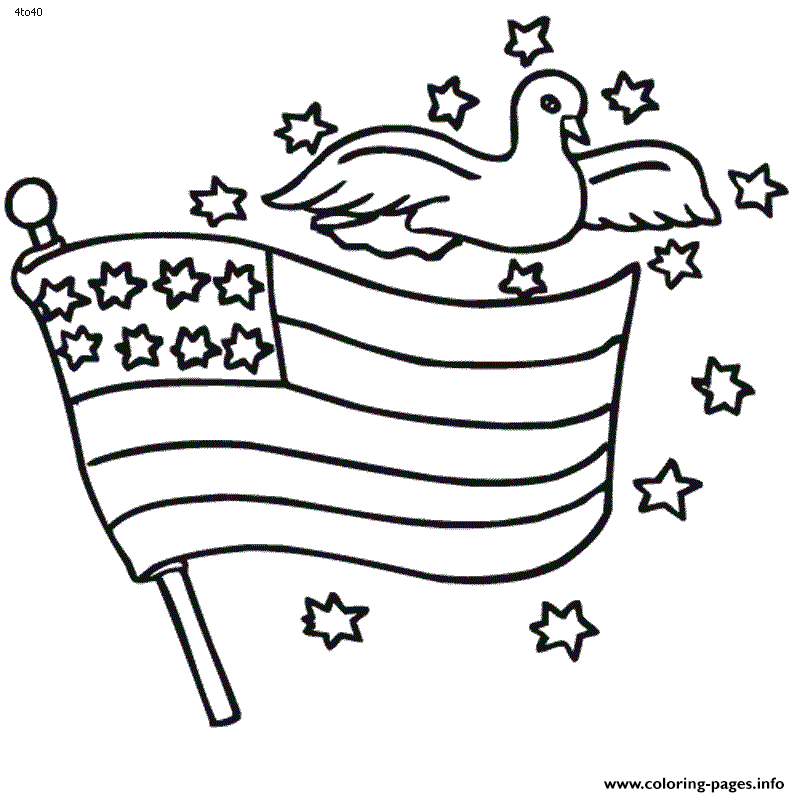 United States Flag Bird coloring