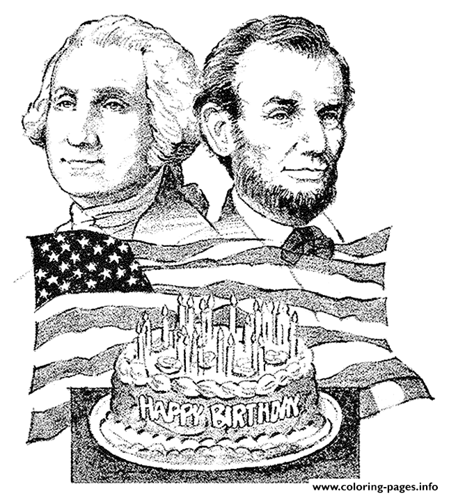 Happy Birthday Presidents Day coloring