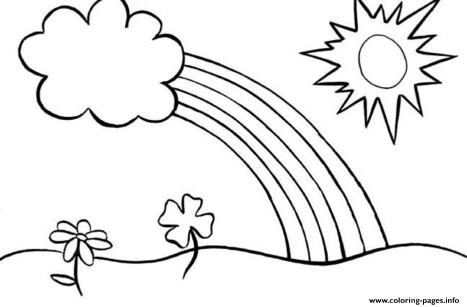 Rainbow Coloring Pages For Kids Flowers Sun Coloring page Printable