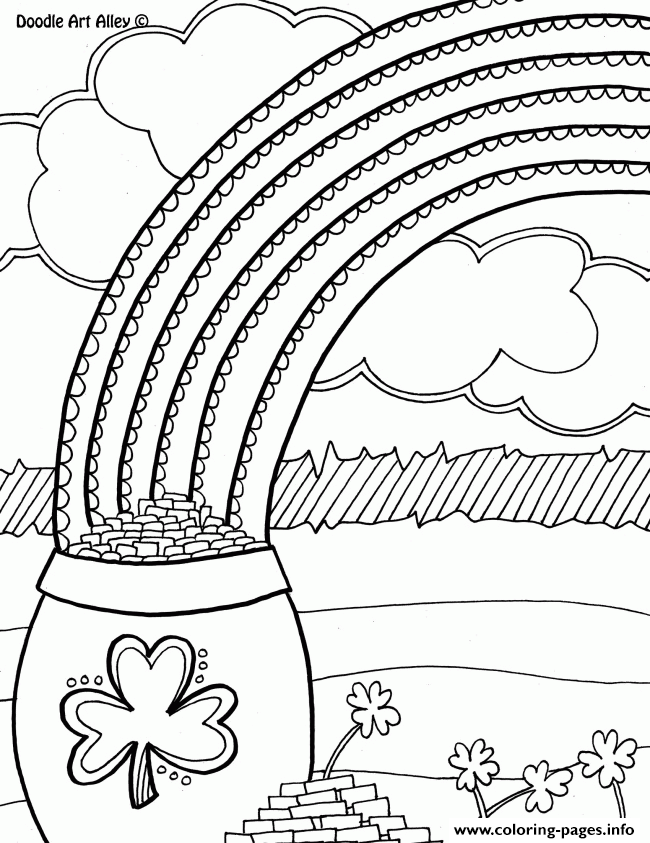 Rainbow Coloring Pages With Pot Of Gold coloring pages