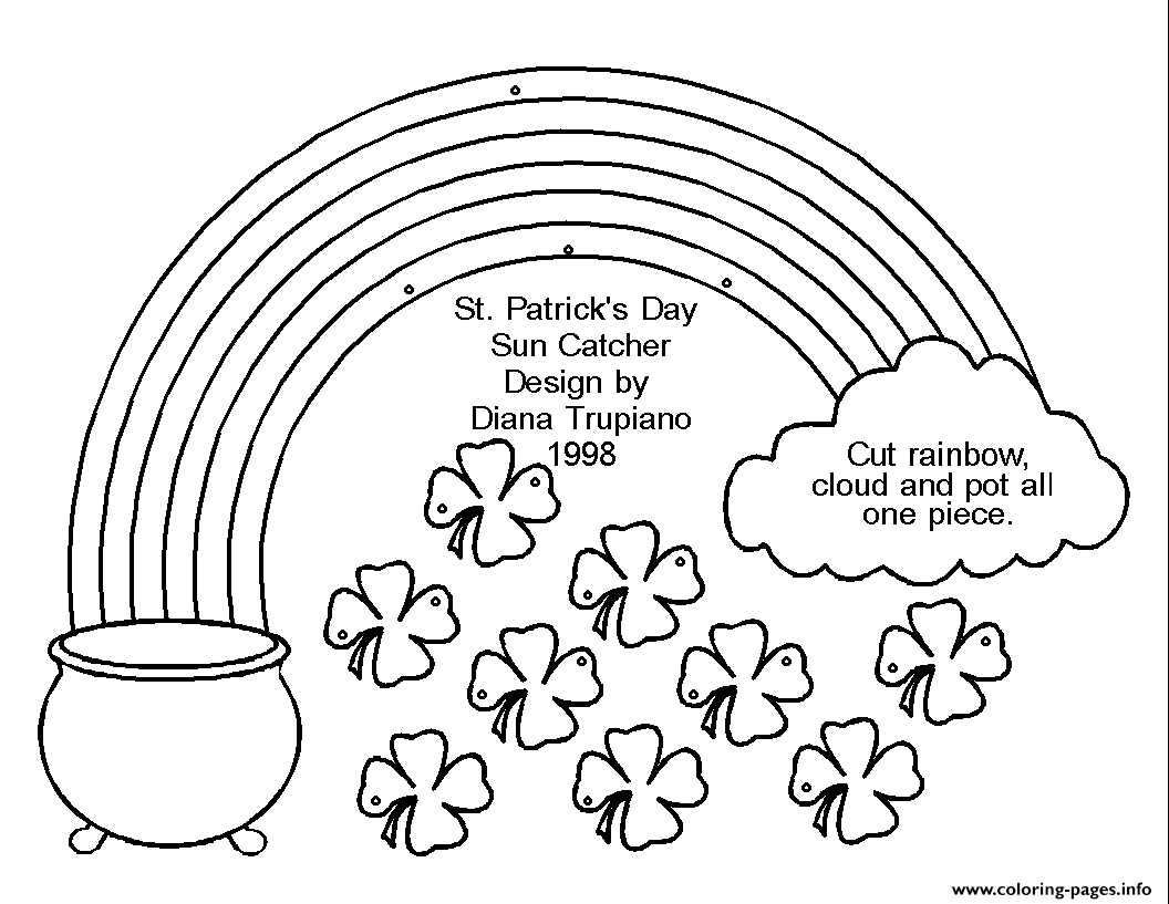 Empty Pots St Patricks Day Rainbow coloring pages