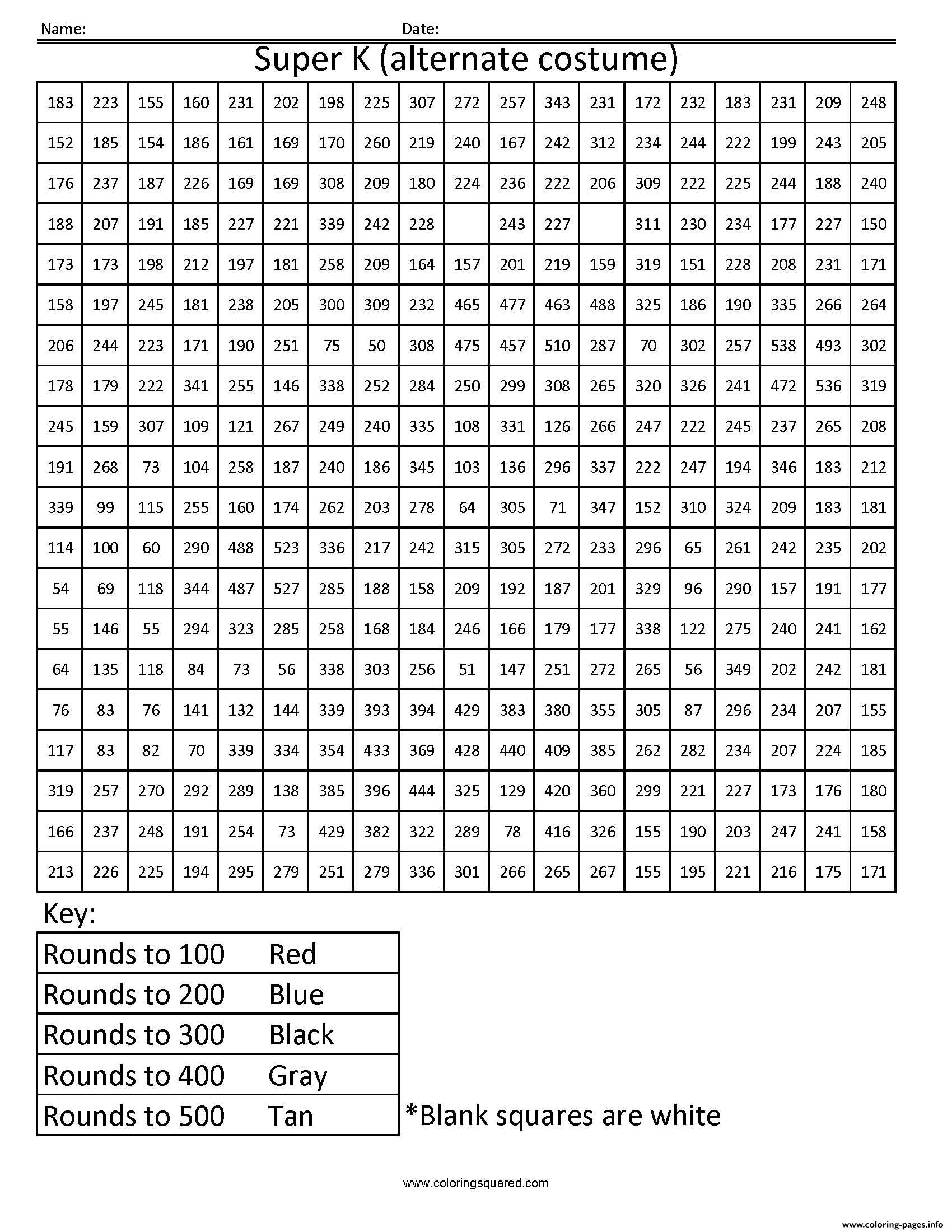 Rounding Worksheets Super K 2 Free Math Pixel Art Coloring Pages Printable