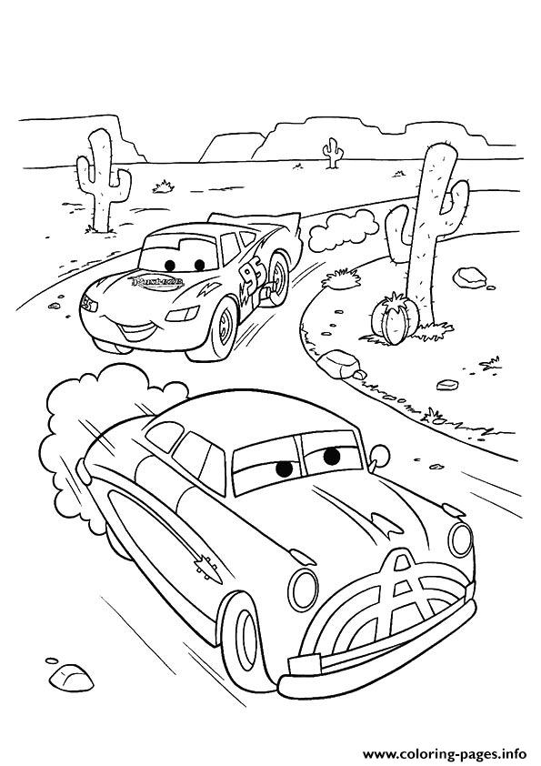 Cars Lightning McQueen Backside Cactus A4 Disney coloring