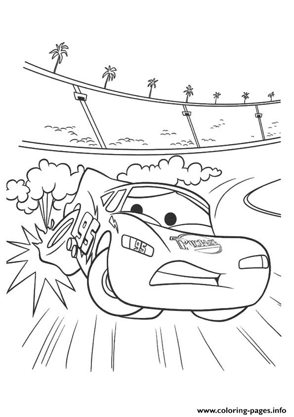Cars The Zooming Off The Track A4 Disney coloring