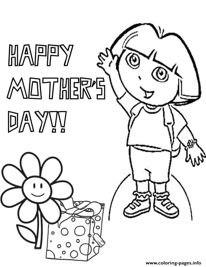 Dora Mothers Day coloring