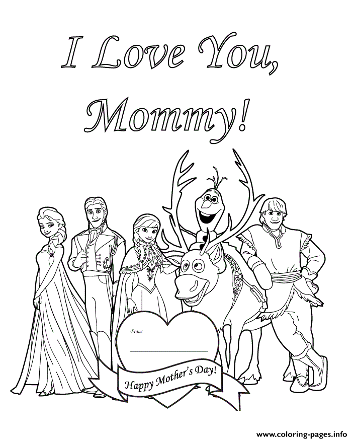 Happy Mothers Day From Disney Frozen Cast coloring