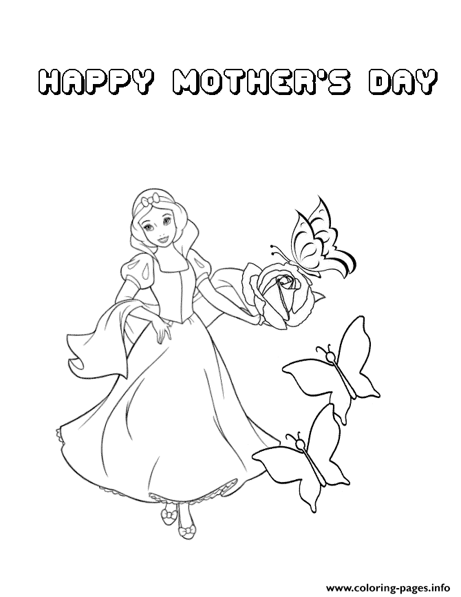 Snow White Mothers Day Flower coloring