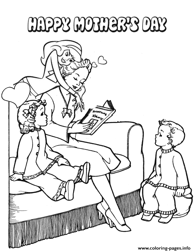Daphne Mothers Day Reading coloring