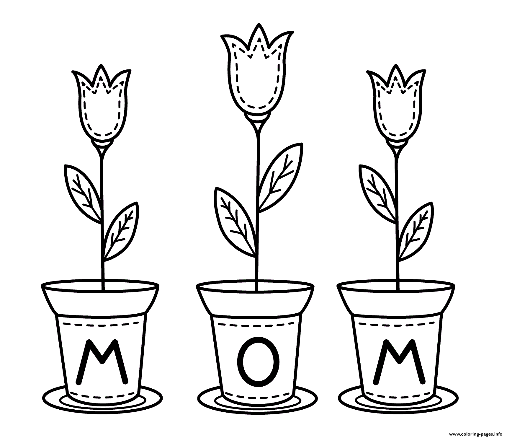 Mothers Day Flowers For Kids coloring