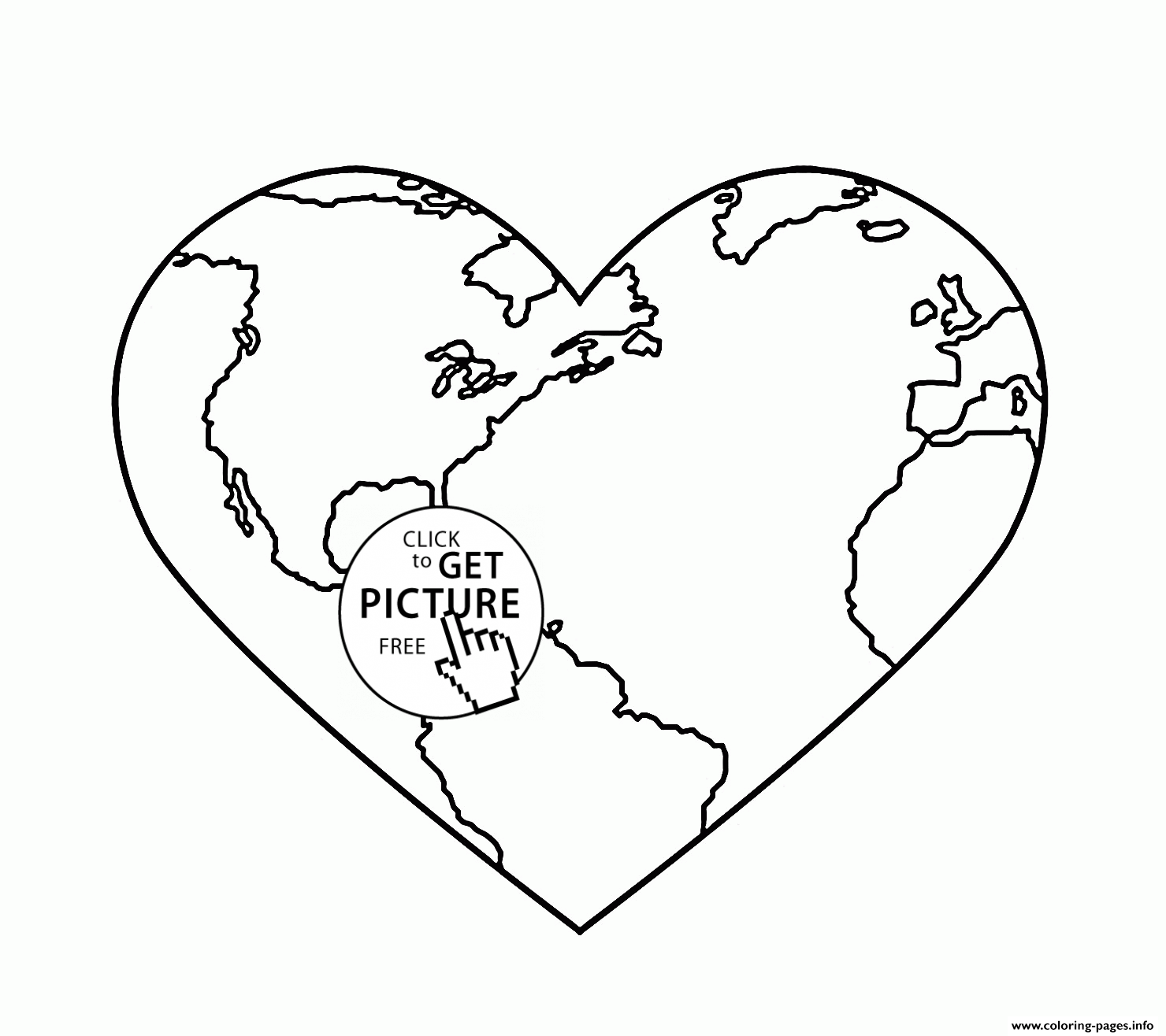 Earth Heart Earth Day For Kids Img coloring