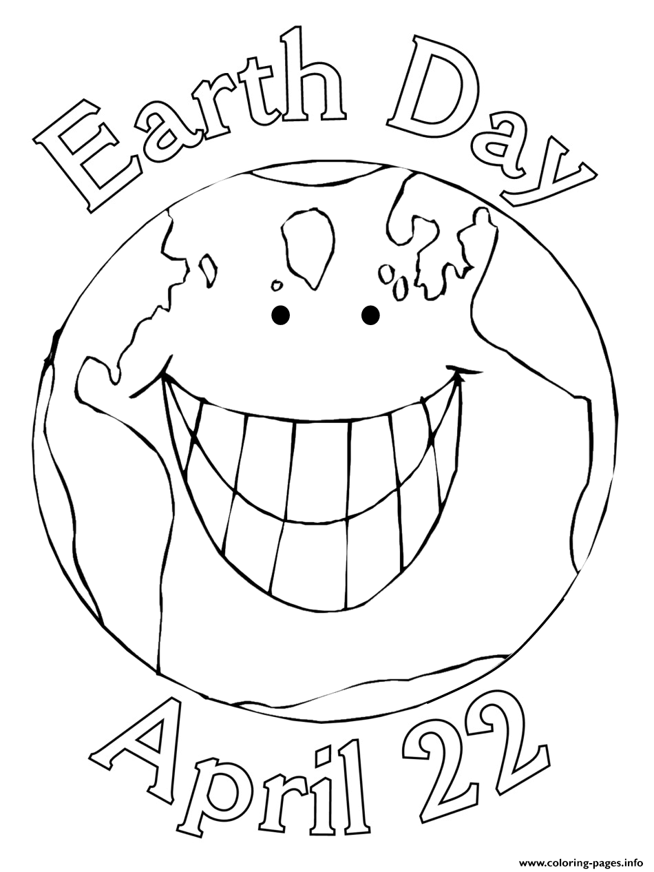Earth Day April 22 coloring