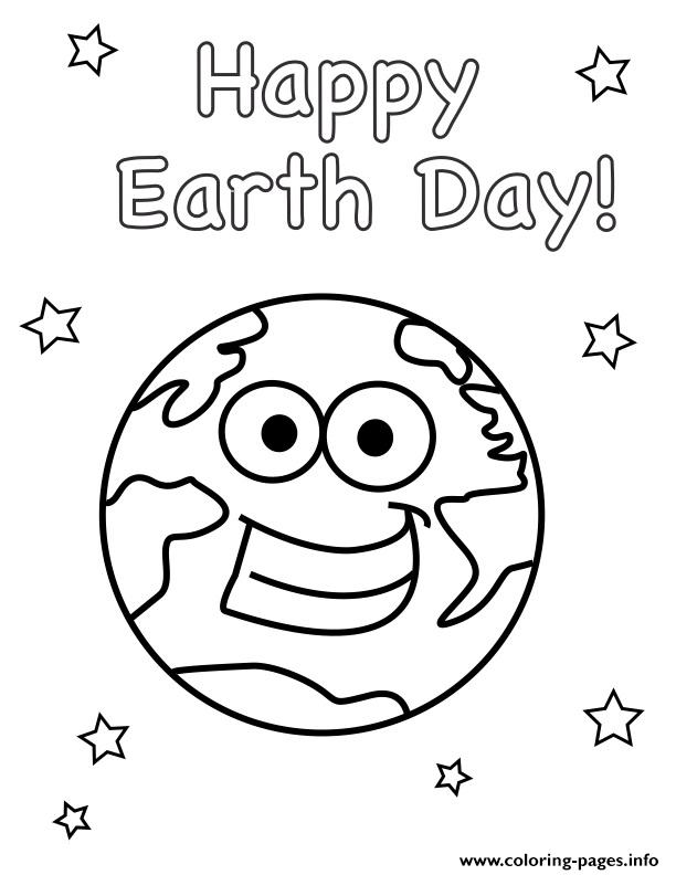 Happy Earth Day Smile Earth World coloring