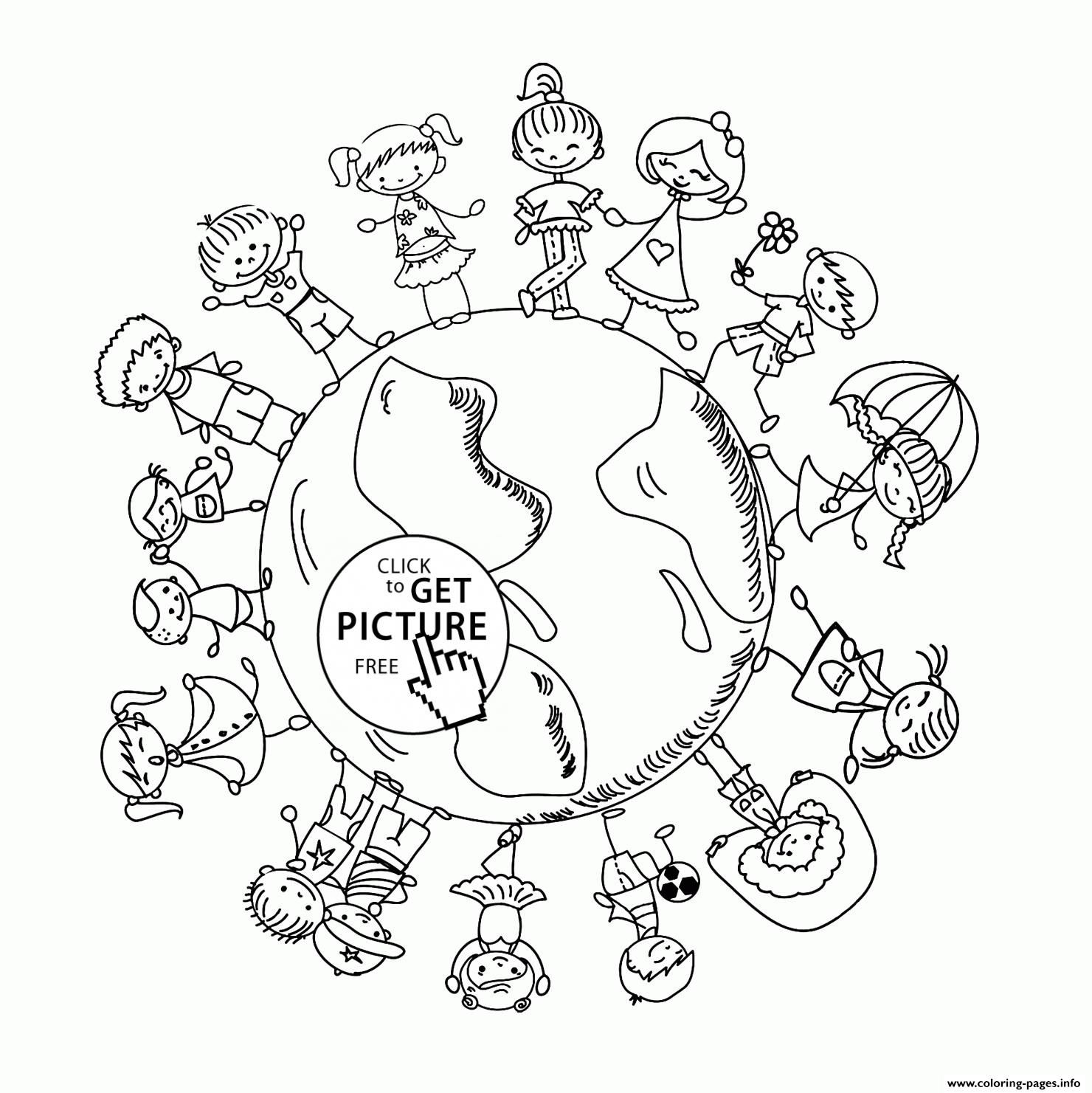 Happy Kids On Earth Day coloring