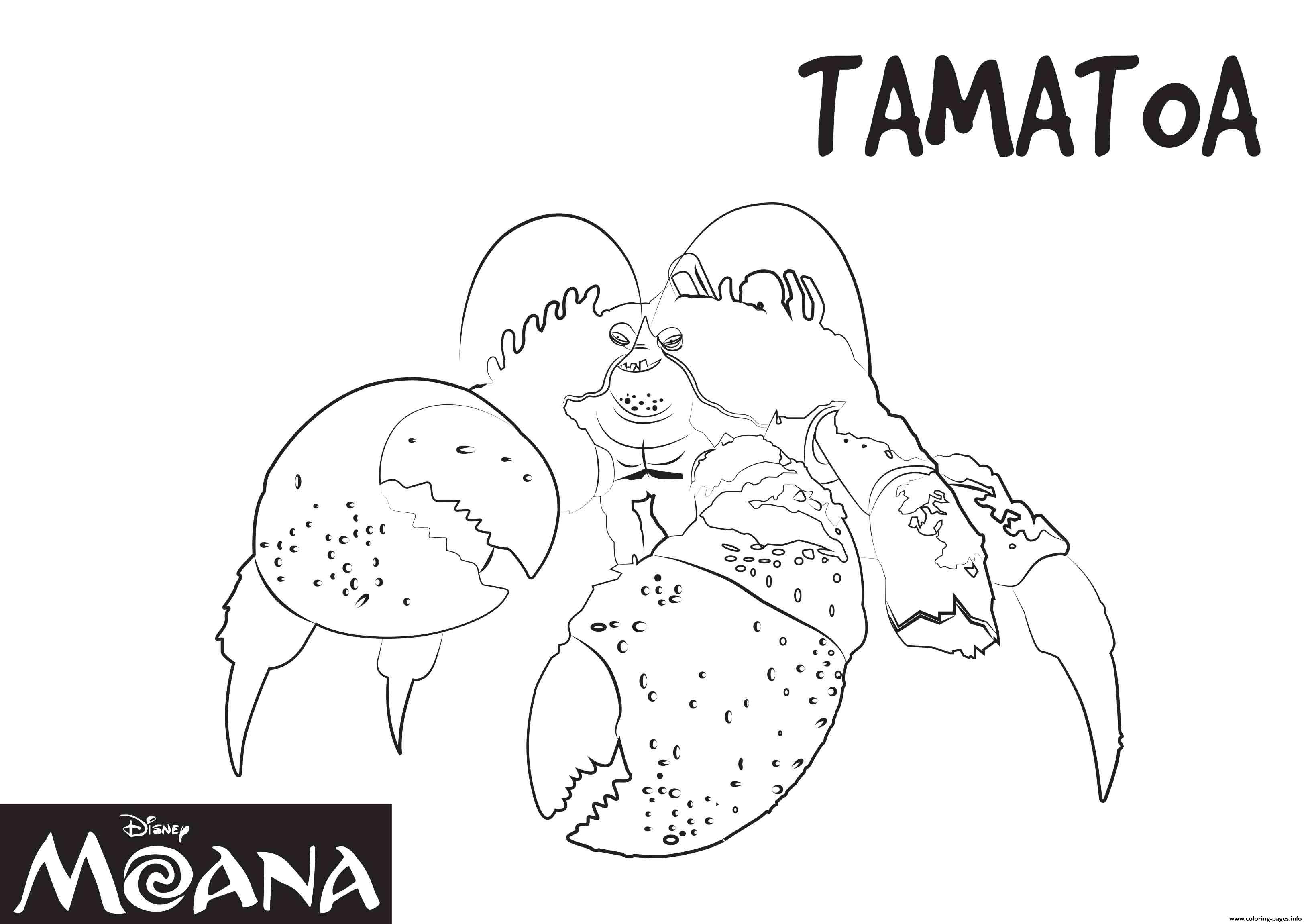 Moana Tamatoa Disney Coloring Pages Printable